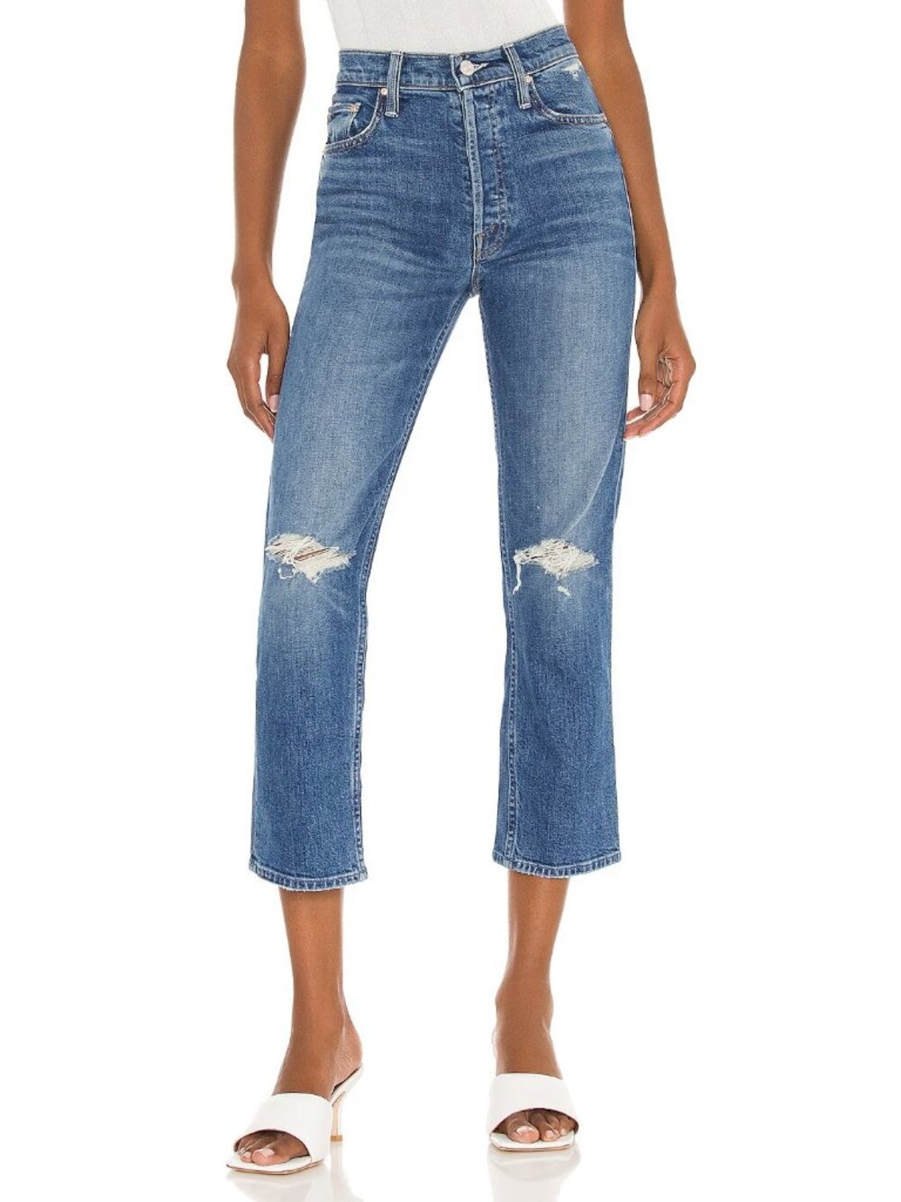 NWT Mother Superior Tomcat in Playing With Scissors High Rise Destroyed Jeans 29
